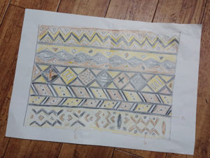 西アフリカの伝統泥染め風レザークラフト ②