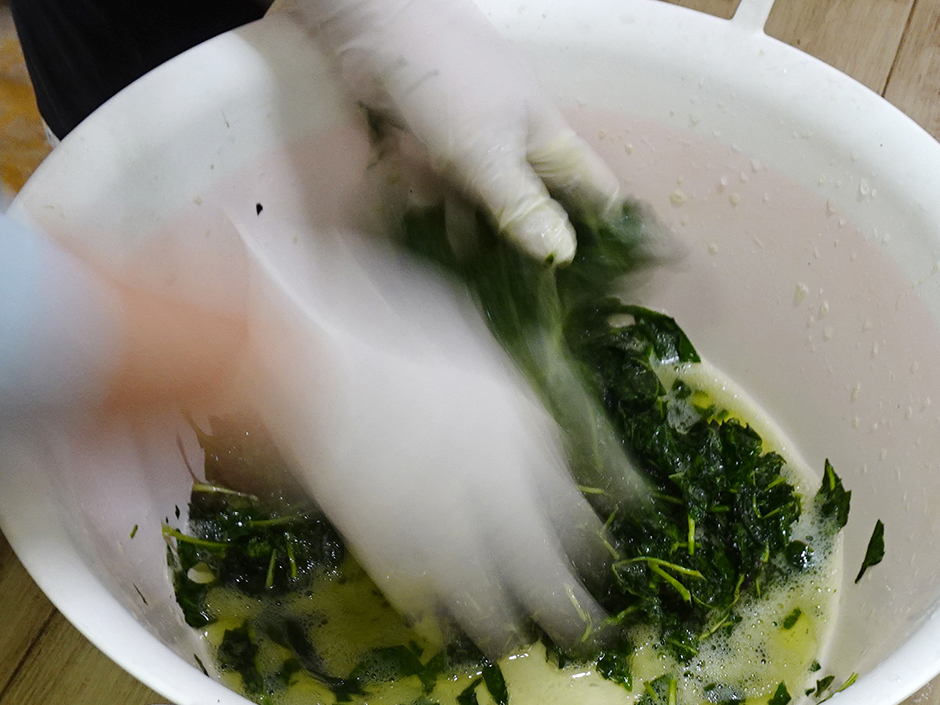 藍の生葉染め講座（令和４年度）