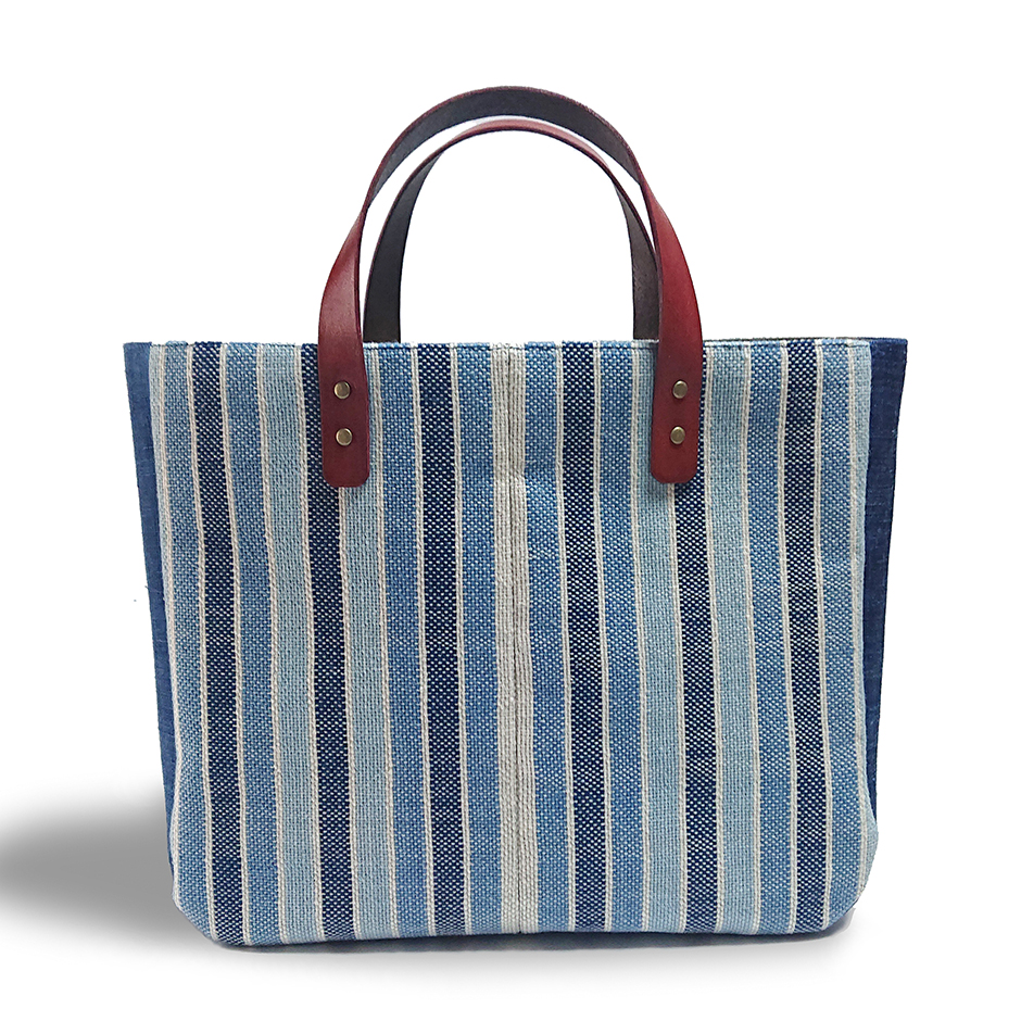 藍染め&手織りのバッグ完成!