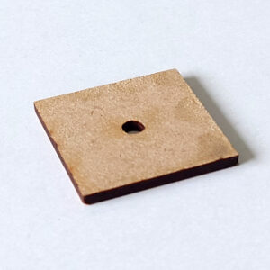 糸ボタン土台　糸ボタンベース　5個セット（四角形） 無塗装（MDF） ナチュラル ハンドメイド材料