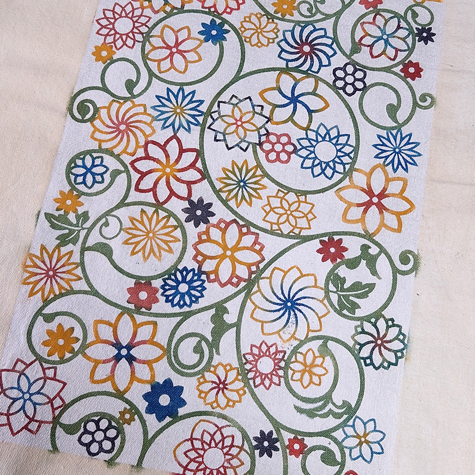 天然染料のみで型染。江戸時代の友禅や紅型に挑戦!(後編)