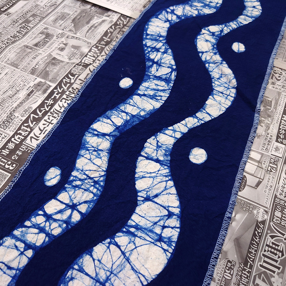 ロウケツ染めの帯