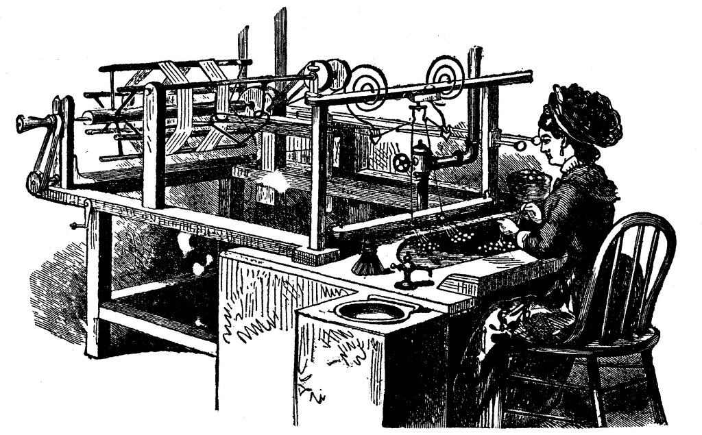製糸の器械（繰糸機）の線画（1897年）